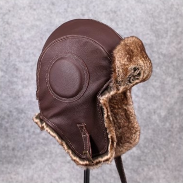 Unisex Vintage Genuine Sheepskin Leather Aviator Hat – Classic Pilot Style
