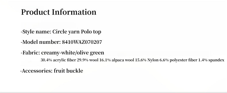 Alpaca Wool Blend Bouclé Yarn Spliced Polo Sweater – Relaxed Fit Style