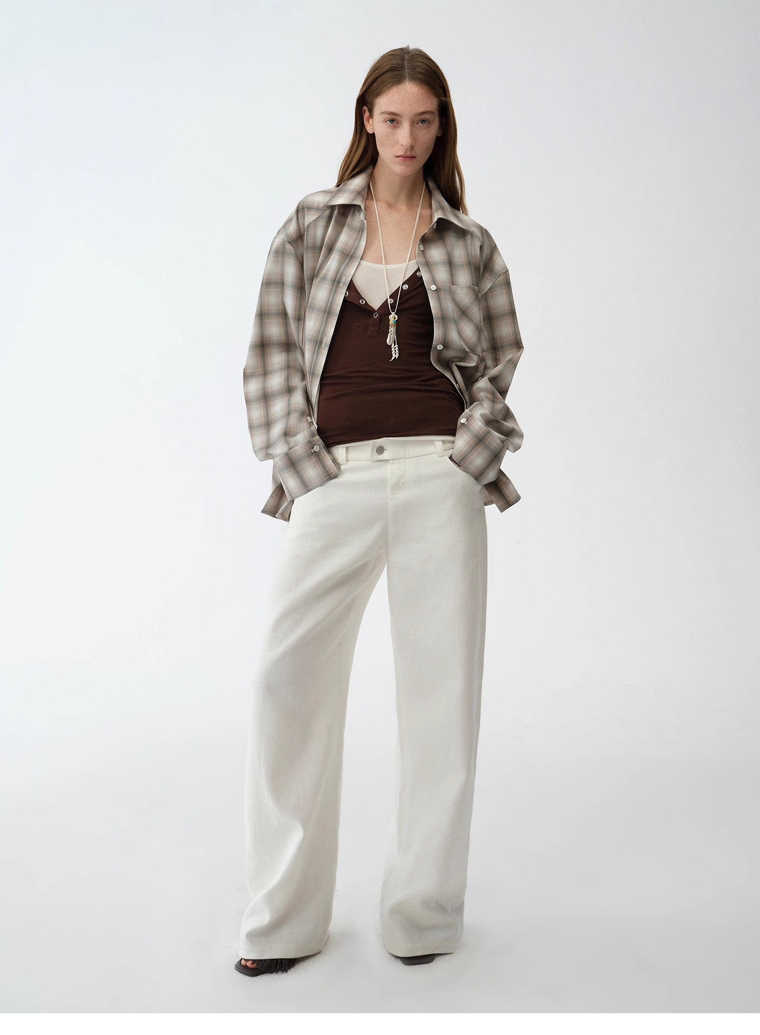 KIENTE STUDIO Old Money Style Linen Scimitar Pants “Weiss Love Letter”