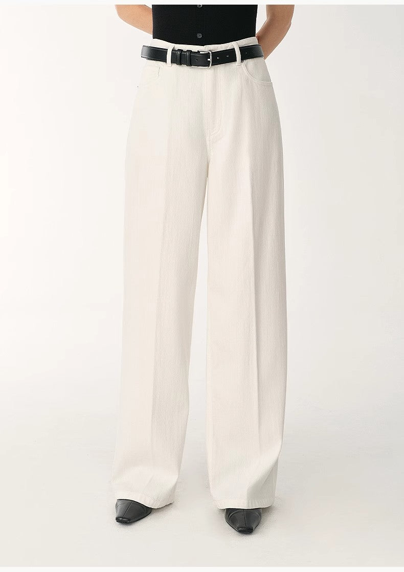 Customized Cotton Washed Wide-Leg Jeans – Skin-Friendly Drape Design