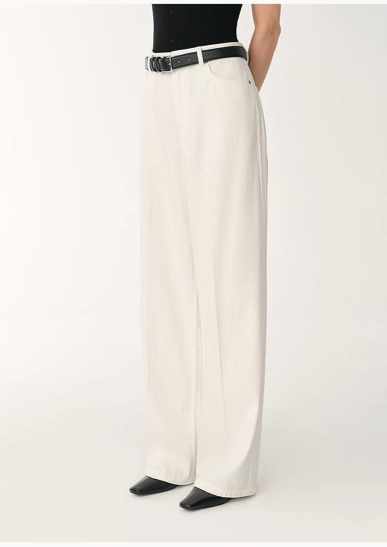 Customized Cotton Washed Wide-Leg Jeans – Skin-Friendly Drape Design