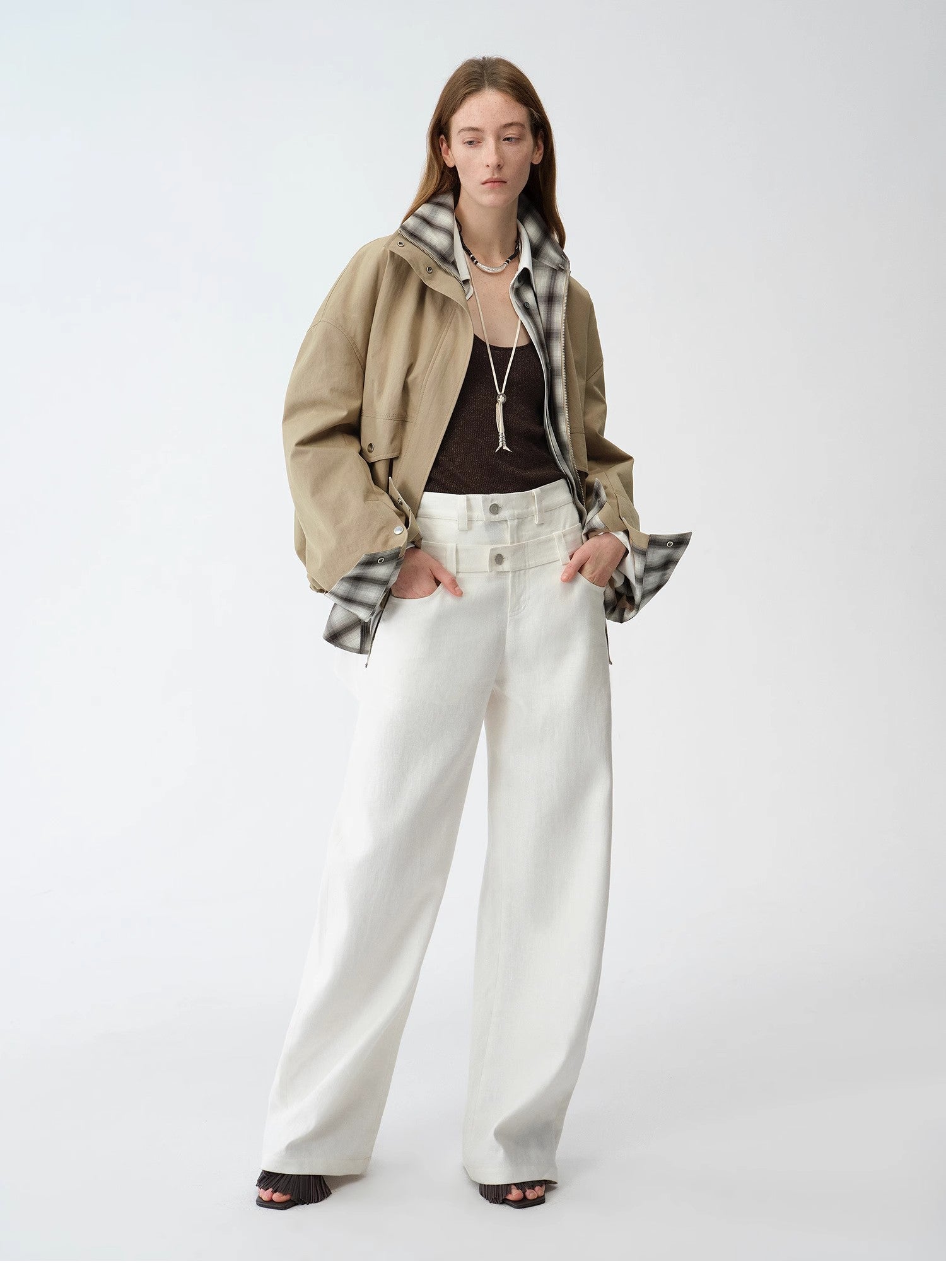 KIENTE STUDIO Old Money Style Linen Scimitar Pants “Weiss Love Letter”