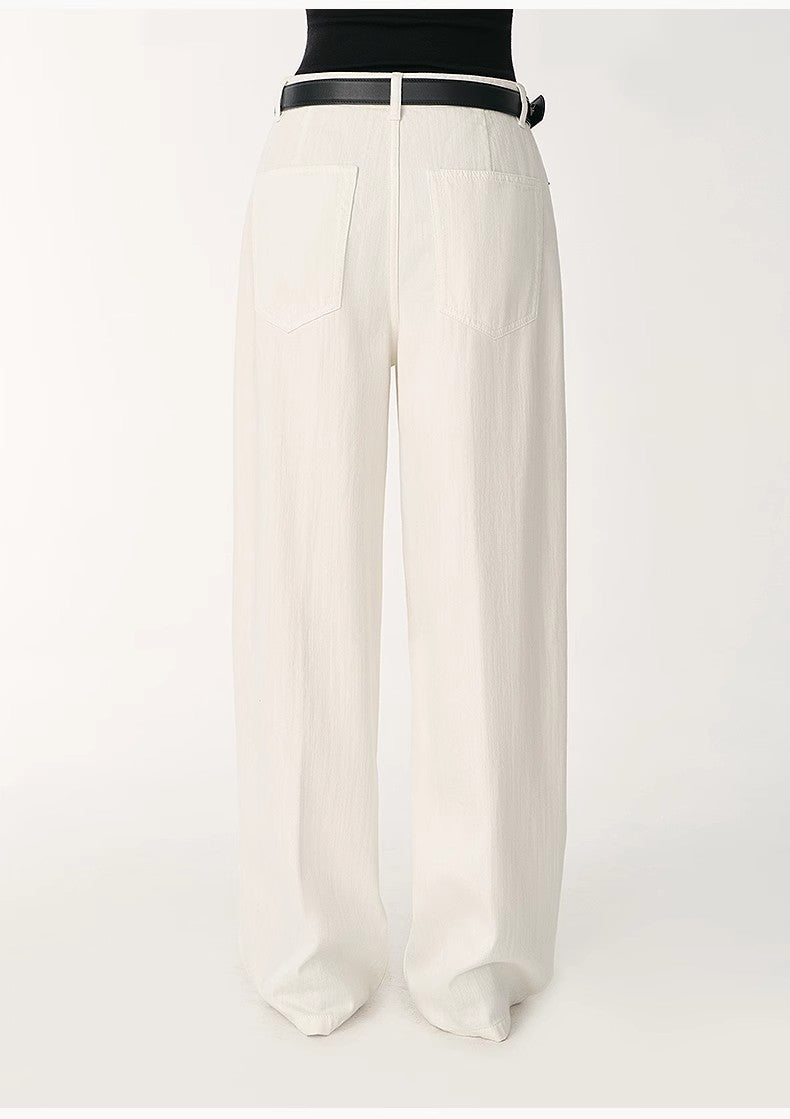 Customized Cotton Washed Wide-Leg Jeans – Skin-Friendly Drape Design