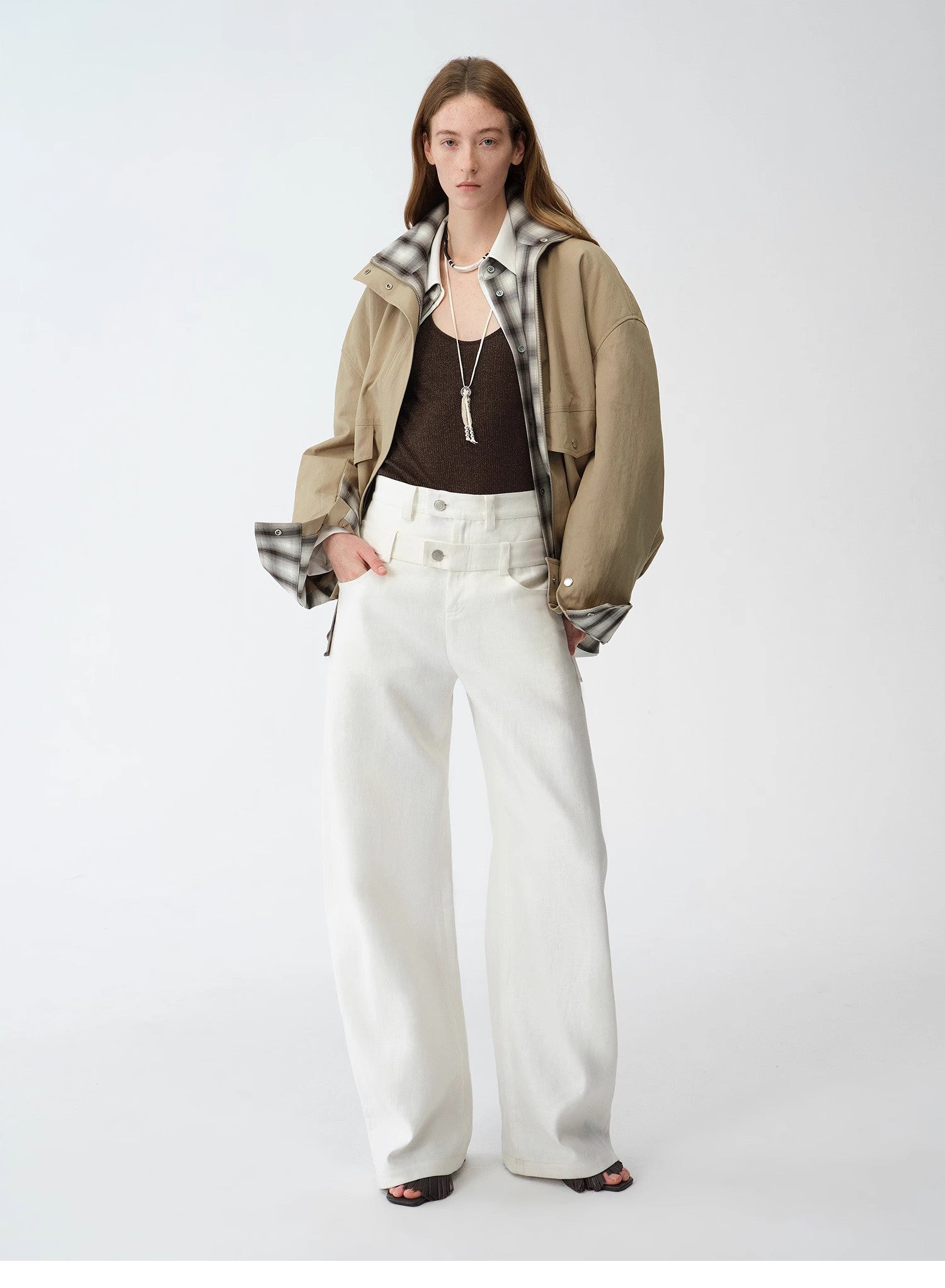 KIENTE STUDIO Old Money Style Linen Scimitar Pants “Weiss Love Letter”