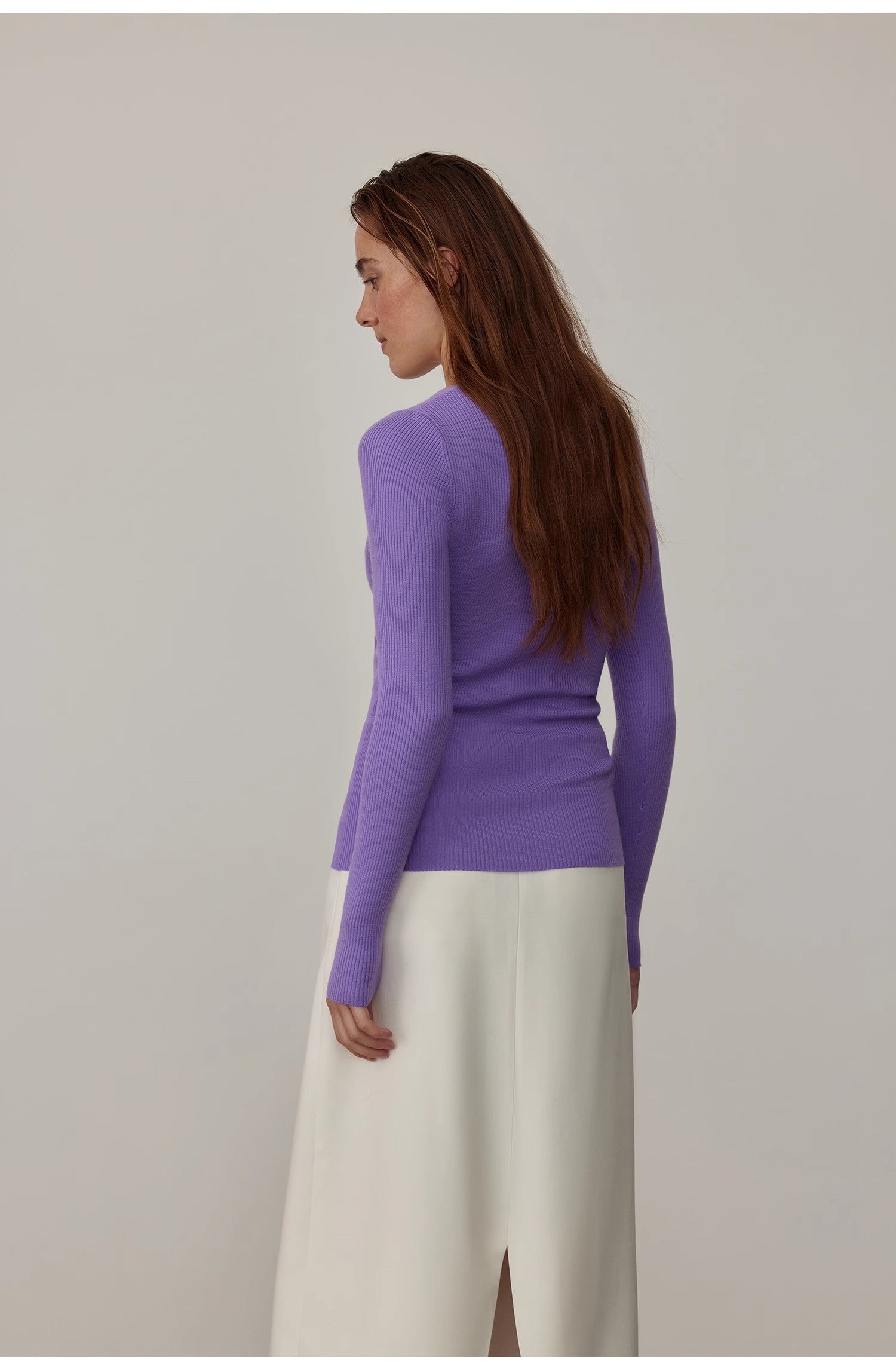 “Stobe” Worsted Low-Waist Retro Straight Skirt – Versatile Fashion Suit Style