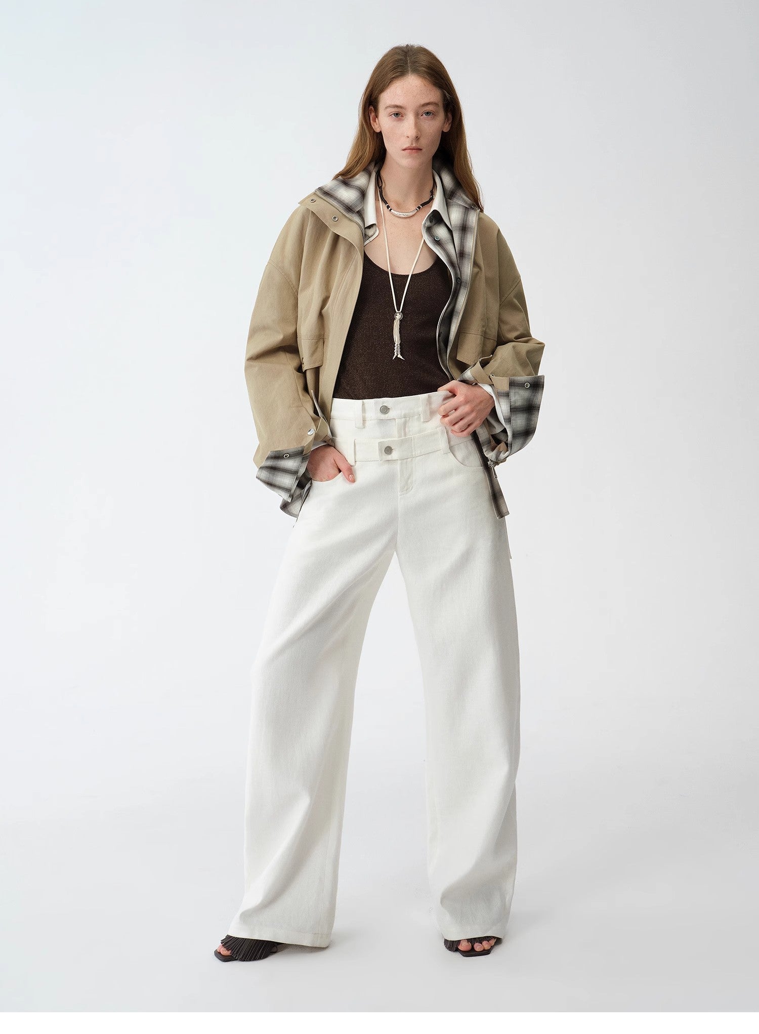 KIENTE STUDIO Old Money Style Linen Scimitar Pants “Weiss Love Letter”