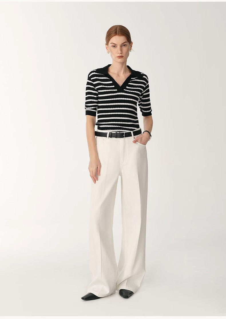 Customized Cotton Washed Wide-Leg Jeans – Skin-Friendly Drape Design