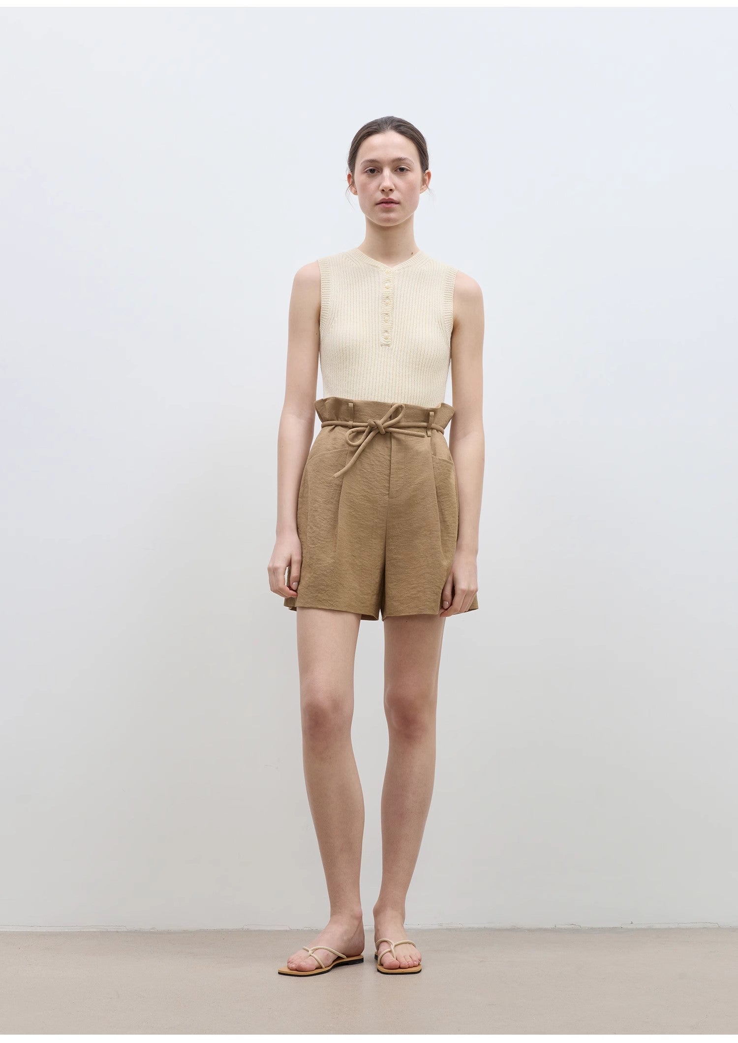 “Jungle Fantasy” Floral Bud High Waist Drawstring Shorts