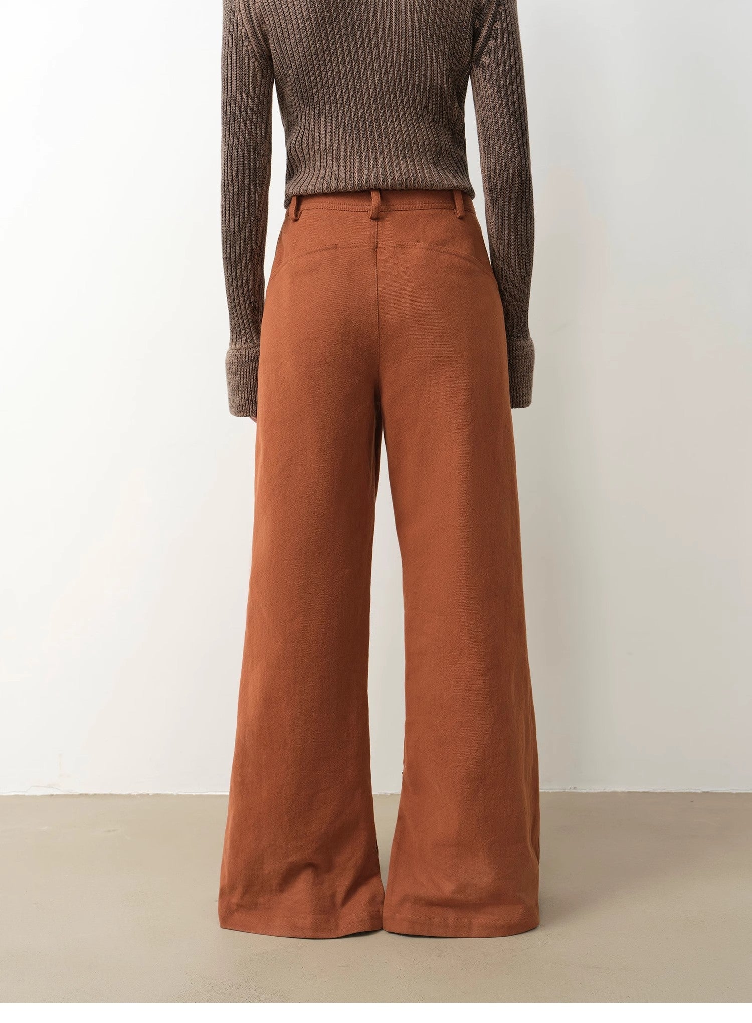 “Mid-Autumn Afternoon” Retro Straight-Leg Flared Wide-Leg Casual Pants