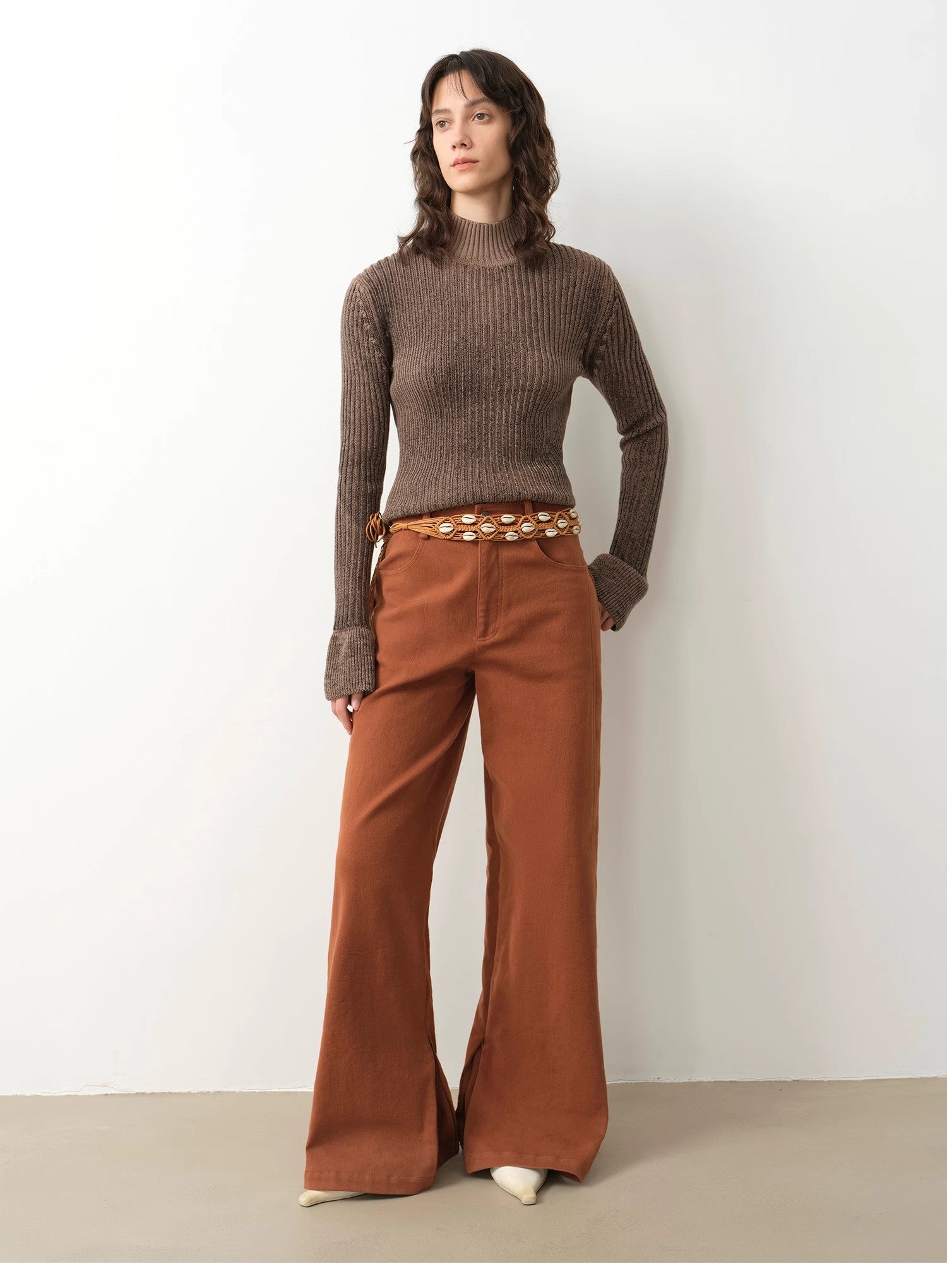 “Mid-Autumn Afternoon” Retro Straight-Leg Flared Wide-Leg Casual Pants