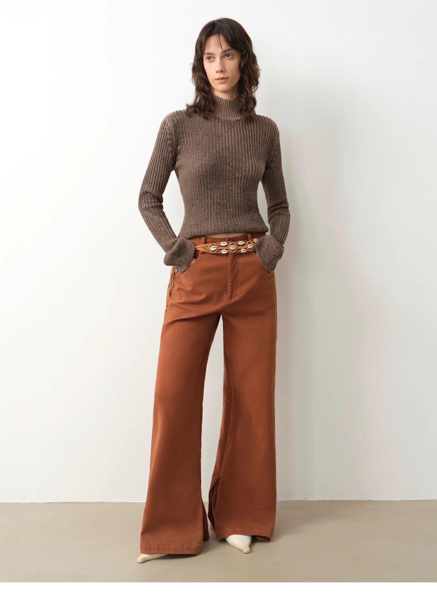 “Mid-Autumn Afternoon” Retro Straight-Leg Flared Wide-Leg Casual Pants