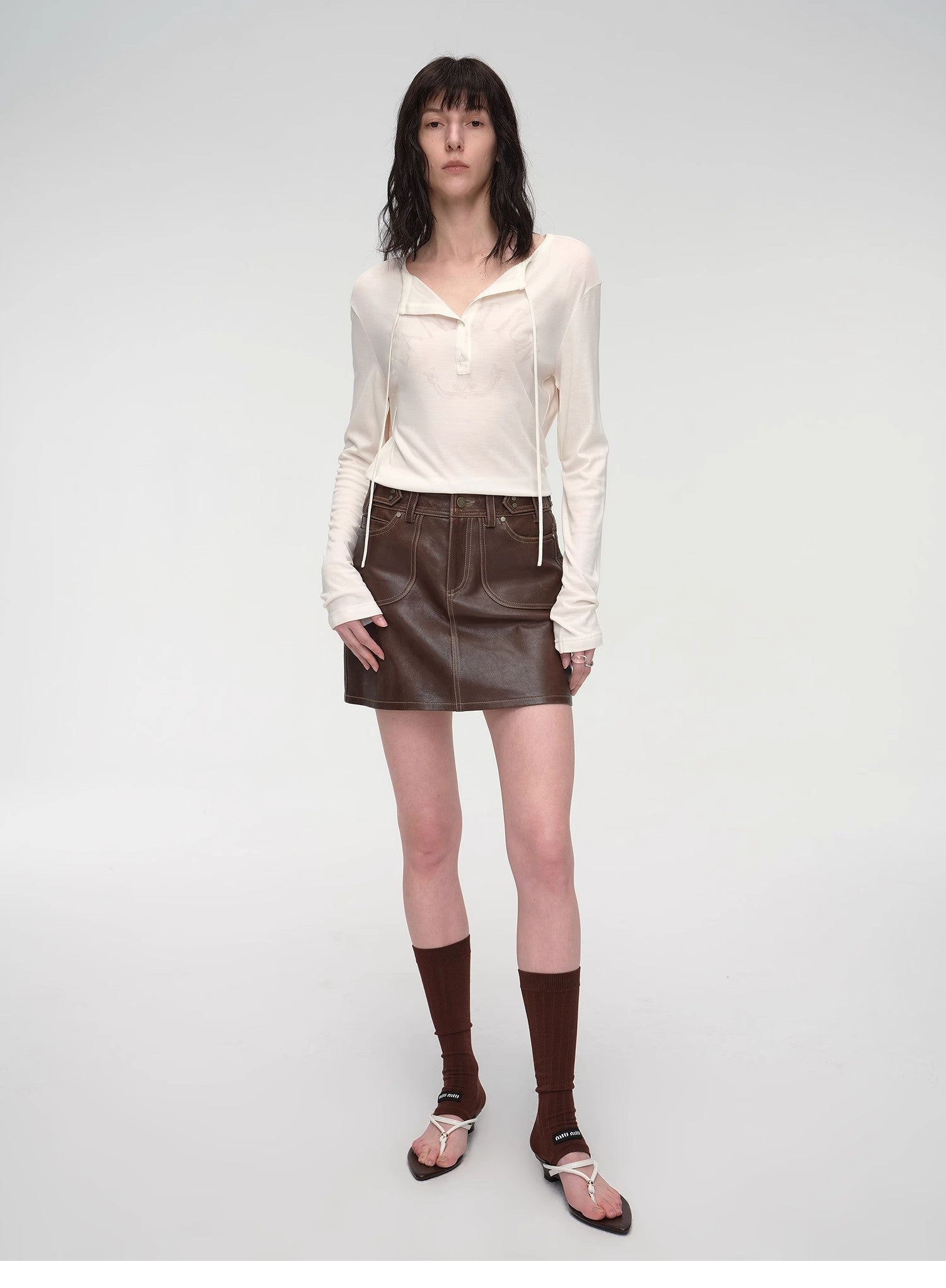“Houston Street” Imported New Zealand Sheepskin A-Line Mini Skirt – Vintage