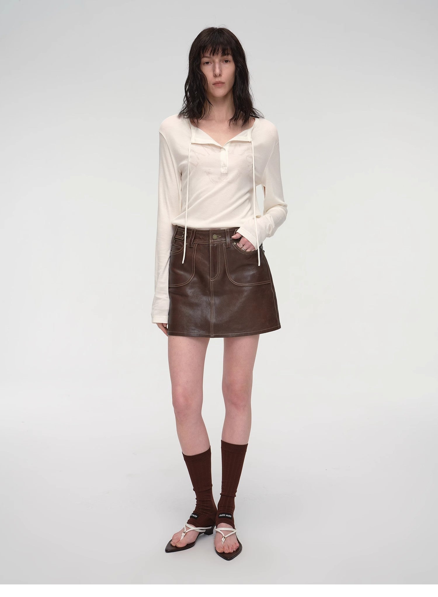 “Houston Street” Imported New Zealand Sheepskin A-Line Mini Skirt – Vintage