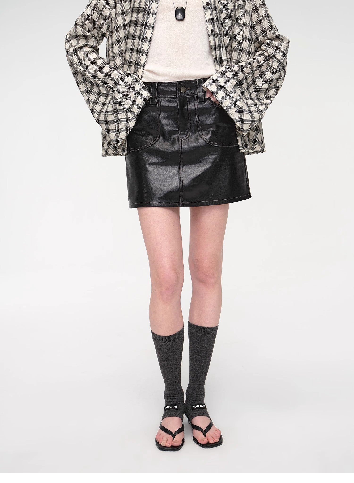 “Houston Street” Imported New Zealand Sheepskin A-Line Mini Skirt – Vintage