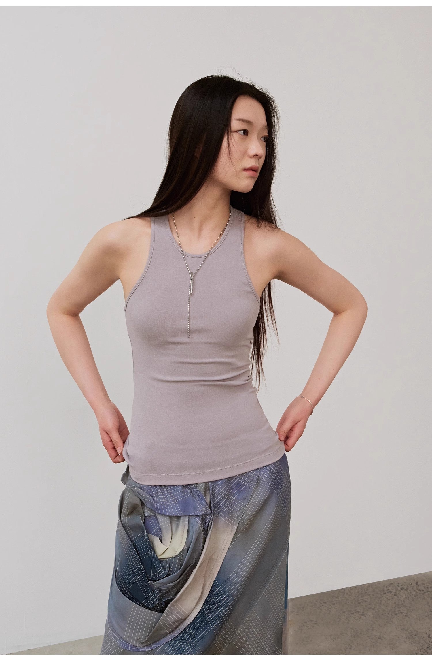“Summer Tour” Slim Fit Cotton Camisole Vest – Elastic Sleeveless Top