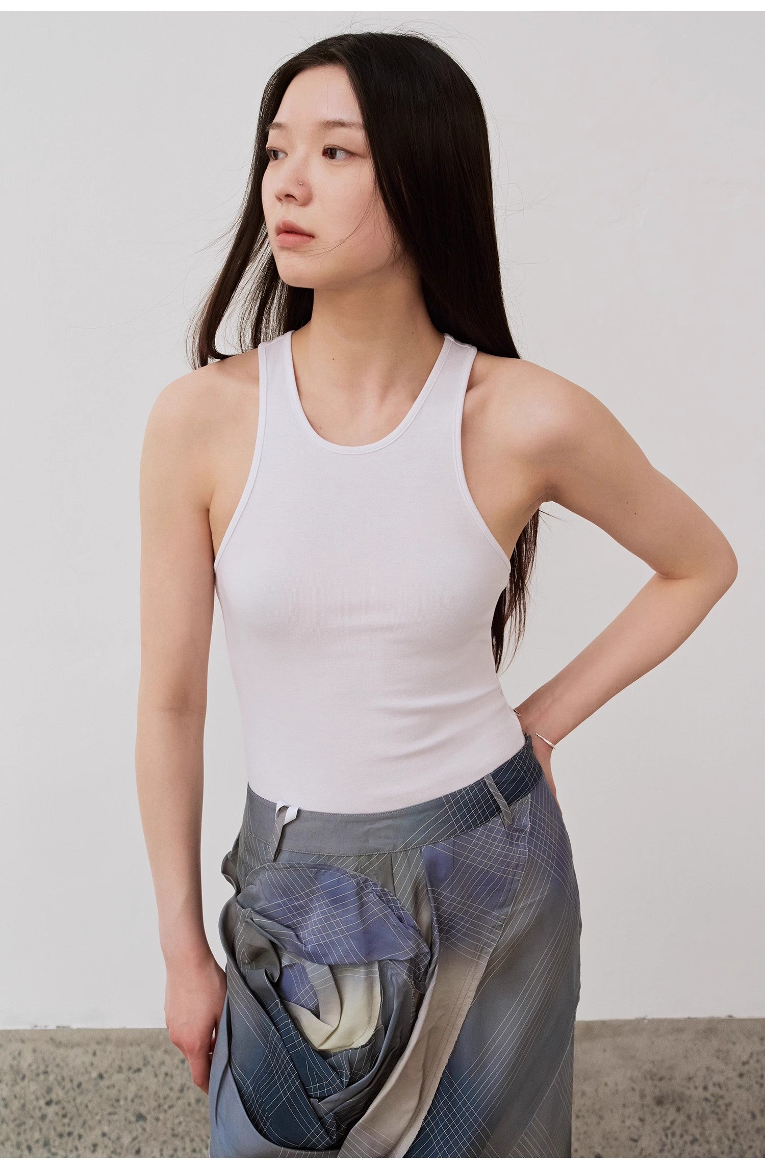 “Summer Tour” Slim Fit Cotton Camisole Vest – Elastic Sleeveless Top