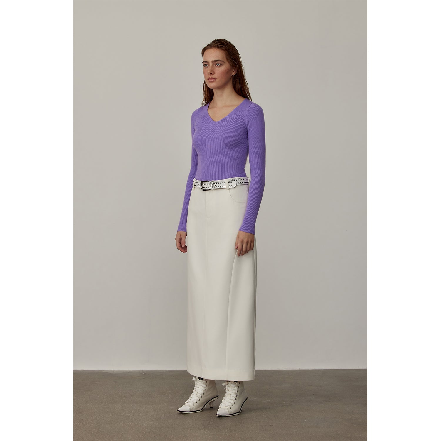 “Stobe” Worsted Low-Waist Retro Straight Skirt – Versatile Fashion Suit Style