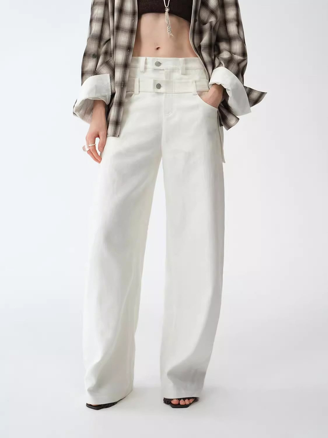KIENTE STUDIO Old Money Style Linen Scimitar Pants “Weiss Love Letter”