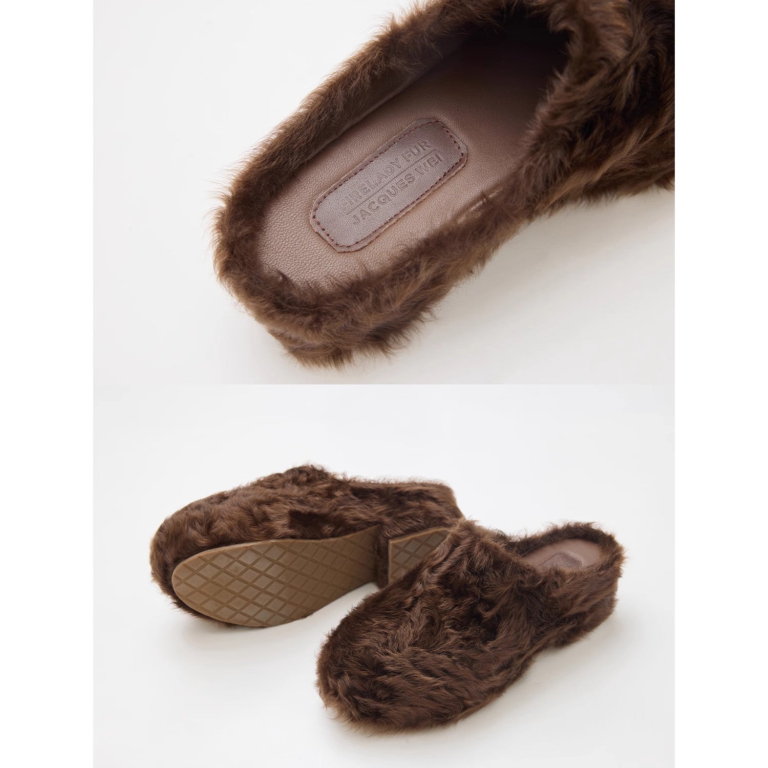 [FF × JW] Fur-Lined Slip-On Platform Sneakers – Wool Thick-Soled Casual Style