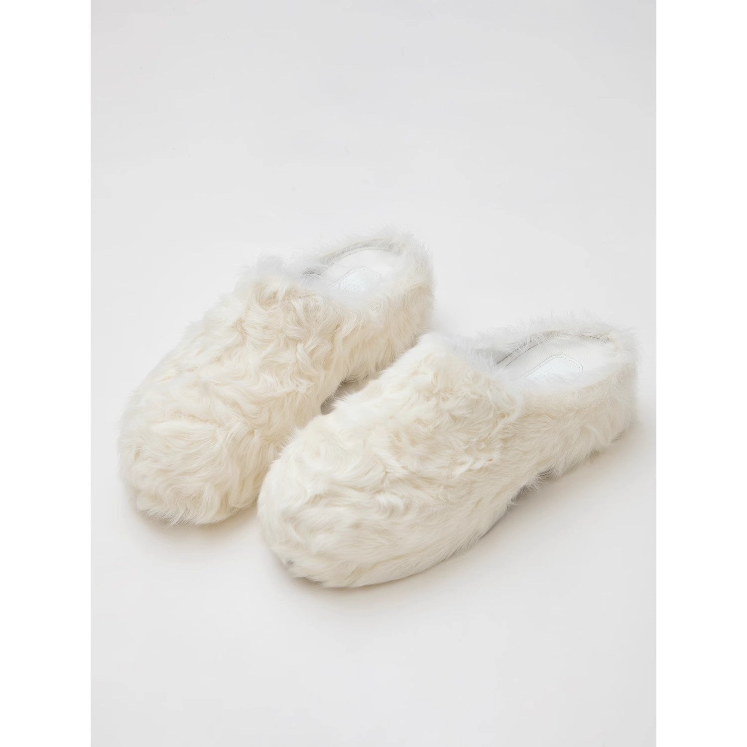 [FF × JW] Fur-Lined Slip-On Platform Sneakers – Wool Thick-Soled Casual Style