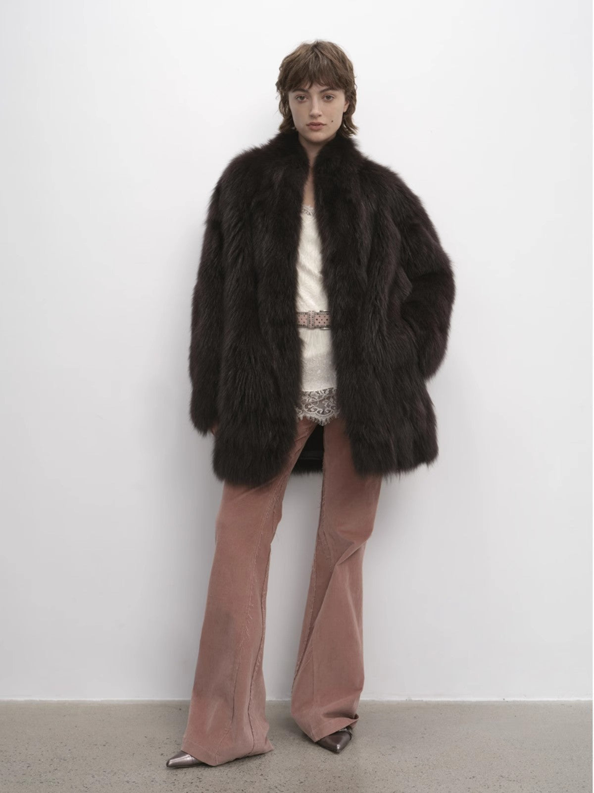 Fireladyfur Women's Mid-Length Fox Fur Coat“Light Years Away”