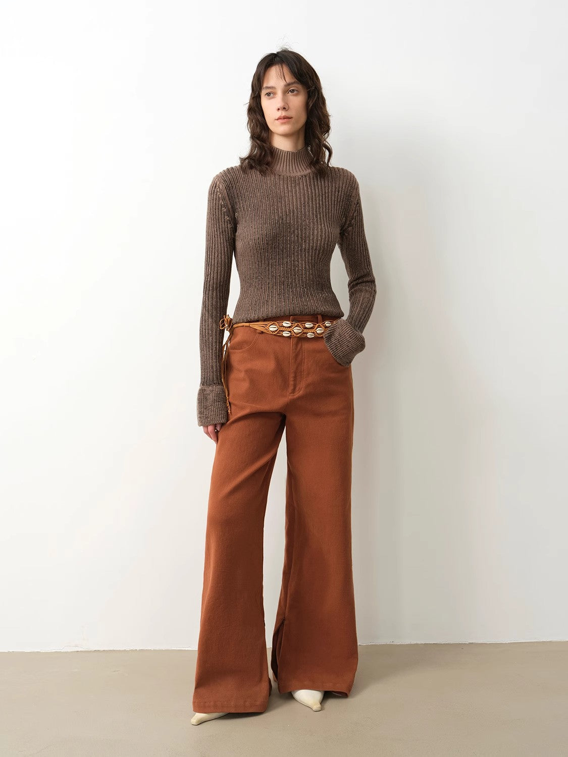 “Mid-Autumn Afternoon” Retro Straight-Leg Flared Wide-Leg Casual Pants