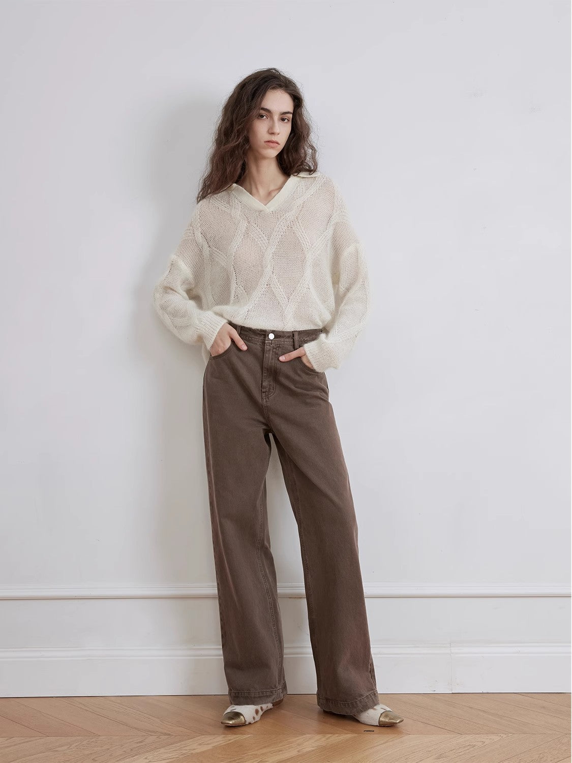 Fireladyfur Women's Vintage Washed Straight Leg Denim "Meteorite Fragments"