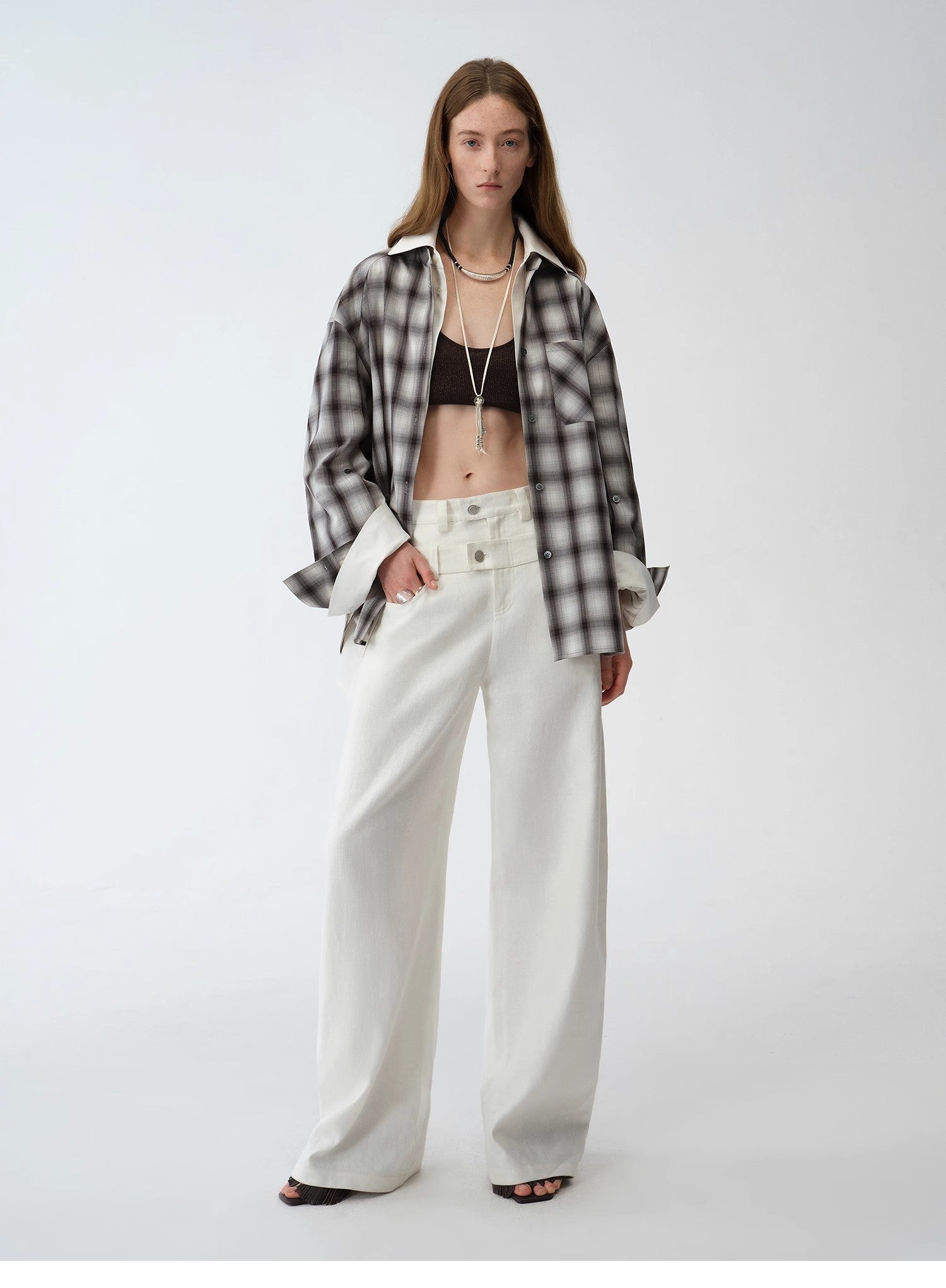 KIENTE STUDIO Old Money Style Linen Scimitar Pants “Weiss Love Letter”
