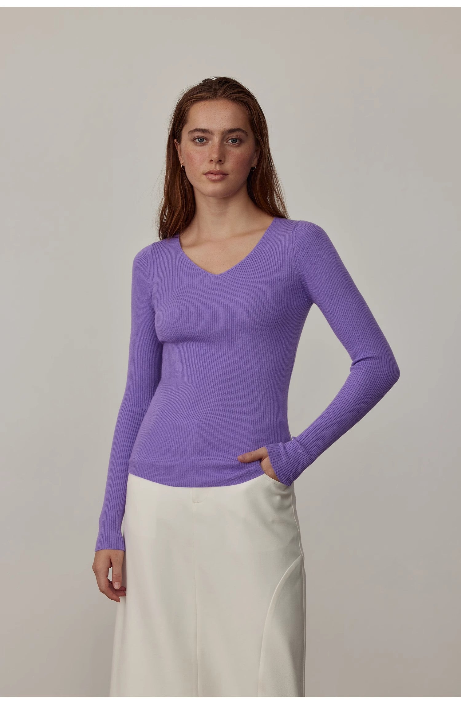 “Stobe” Worsted Low-Waist Retro Straight Skirt – Versatile Fashion Suit Style