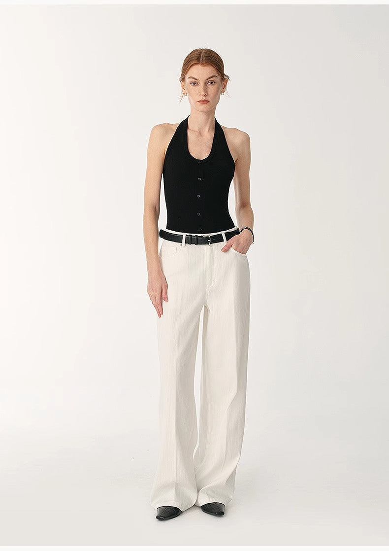 Customized Cotton Washed Wide-Leg Jeans – Skin-Friendly Drape Design