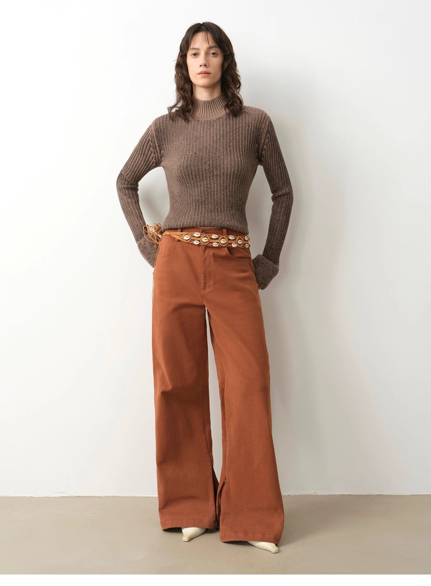 “Mid-Autumn Afternoon” Retro Straight-Leg Flared Wide-Leg Casual Pants