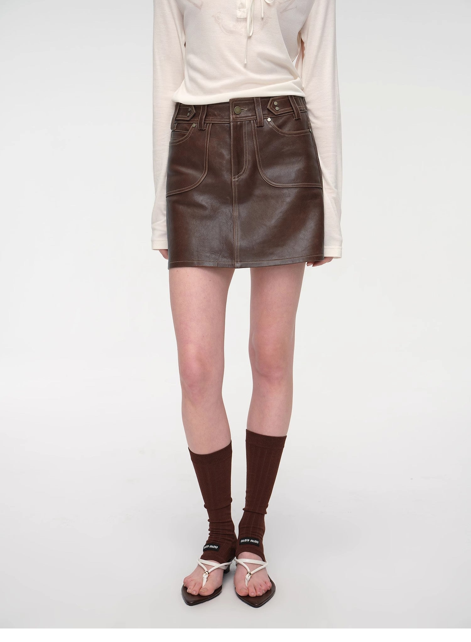 “Houston Street” Imported New Zealand Sheepskin A-Line Mini Skirt – Vintage