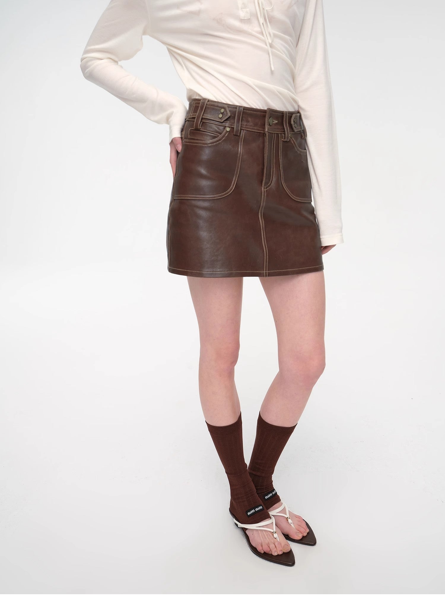“Houston Street” Imported New Zealand Sheepskin A-Line Mini Skirt – Vintage